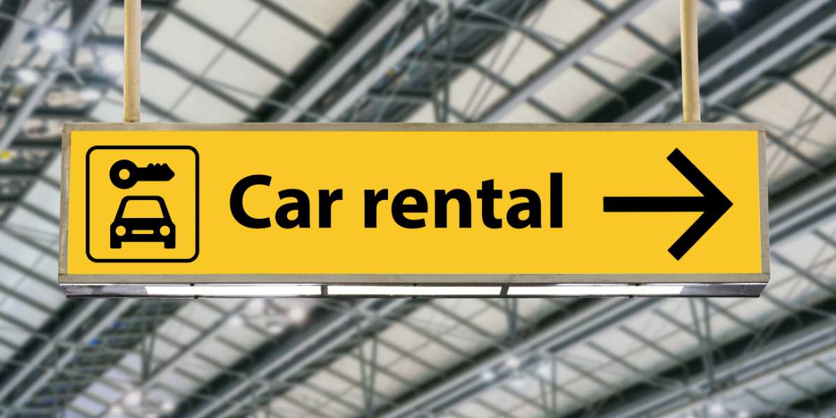 car rental sign