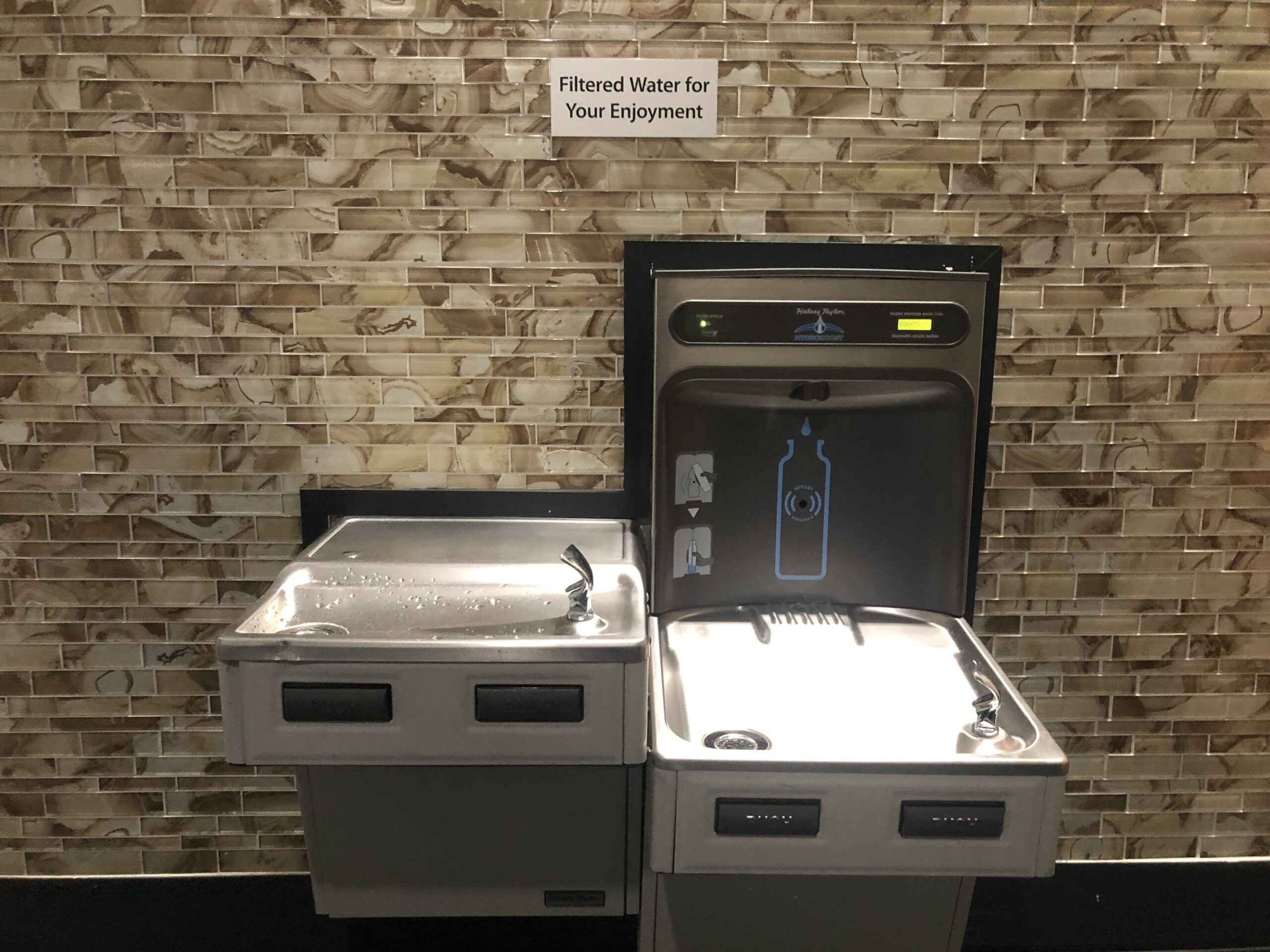 Water bottle refill station