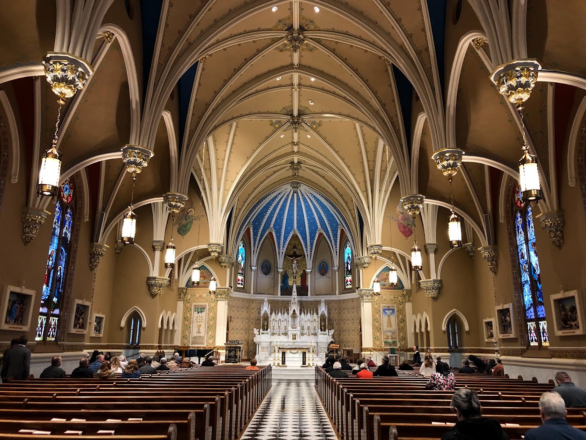 The interior of St. Andrews Catholic Church in Roanoke, VA