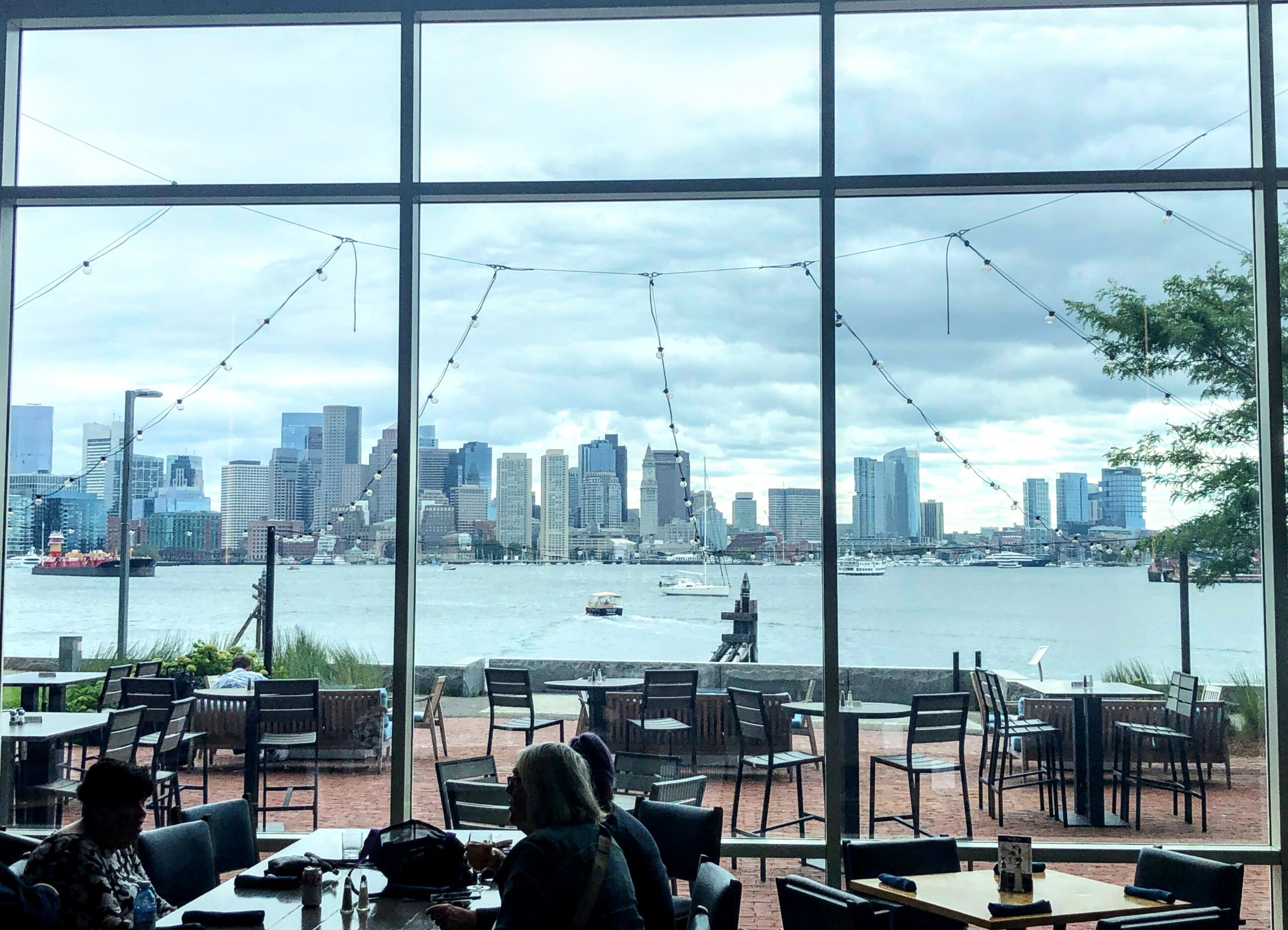 View of the Boston Skyline from the Hyatt Regency Boston Harbor Restaurant