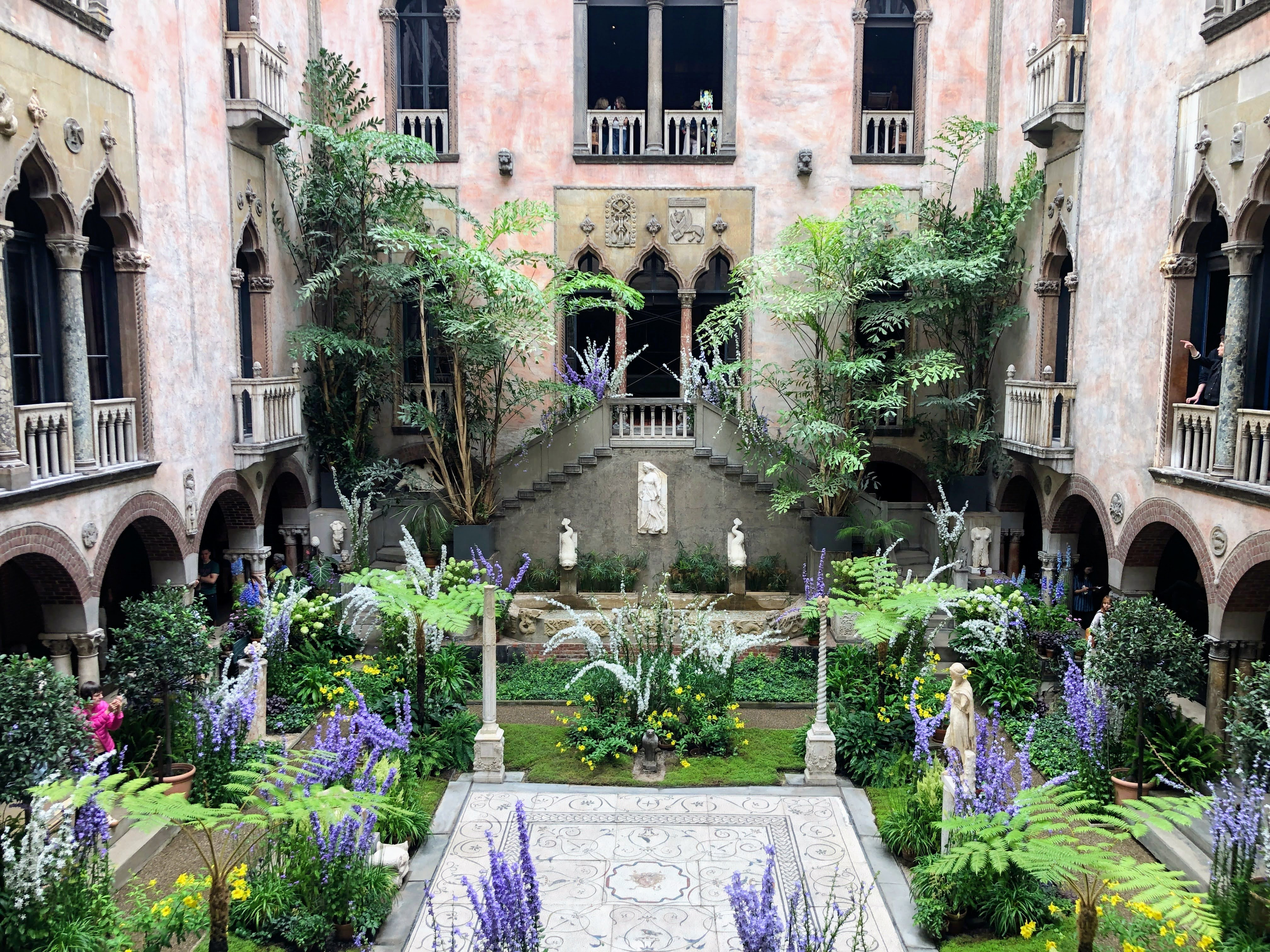 The stunning courtyard of the Isabella Stewart Gardner Museum