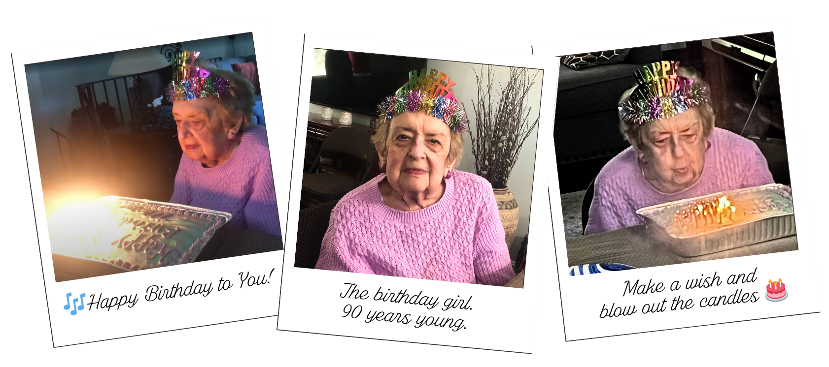 Pictures of mom at her 90th birthday celebration